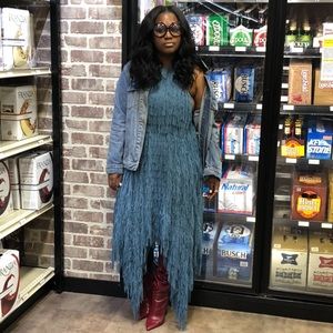 Zara Halter Fringe Dress